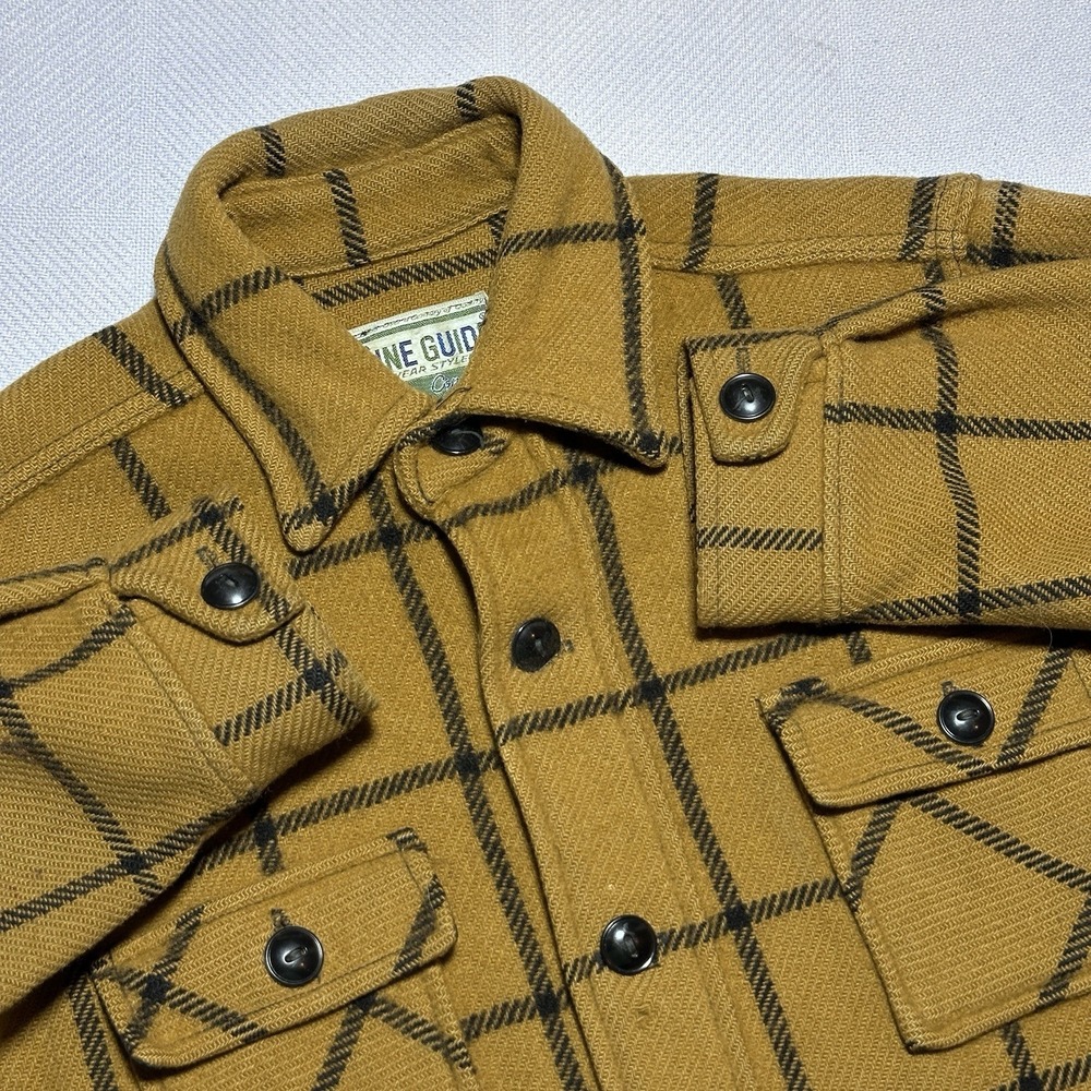 Vintage 60s 70s Maine Guide Flannel Button Shirt Mens‎ Small Wool Windowpane